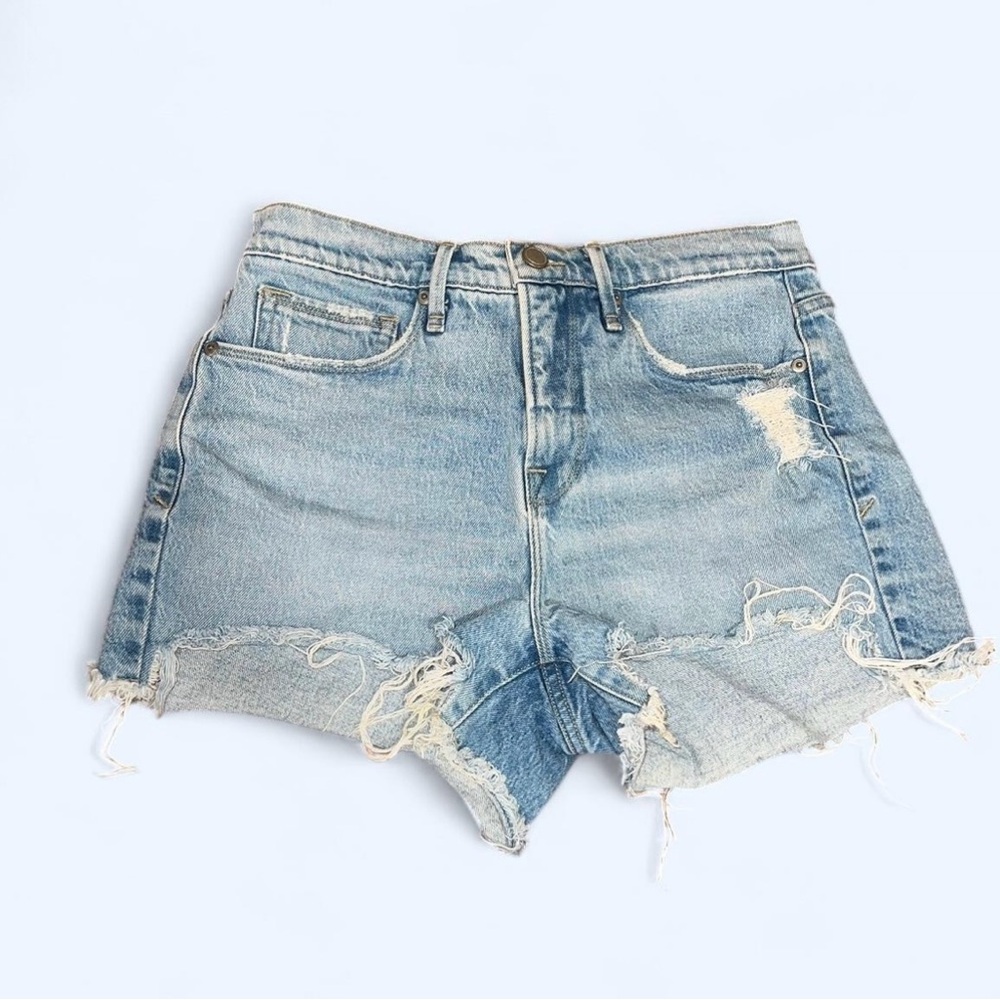 Good American Distressed Denim Shorts